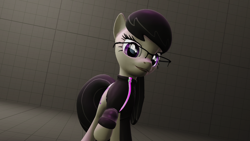 Size: 1920x1080 | Tagged: safe, artist:caveboy2000, derpibooru import, octavia melody, pony, 3d, clothes, glasses, happy, pose, solo, source filmmaker