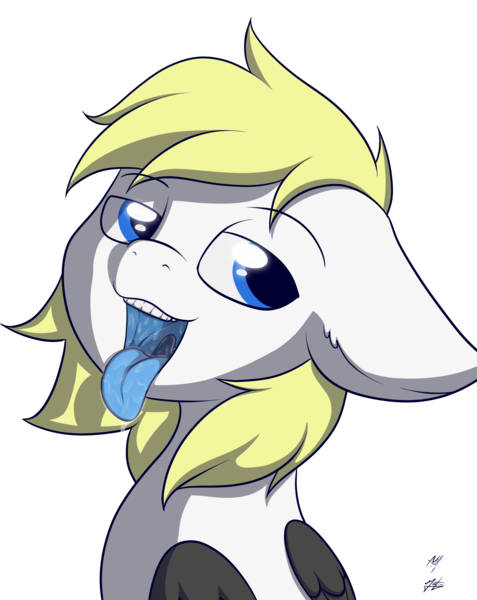 Size: 2084x2623 | Tagged: suggestive, artist:azerta56, artist:eisky, artist:frenchfreis, derpibooru import, oc, oc:silver coat, pegasus, pony, blue tongue, colored insides, colored wings, drool, floppy ears, male, mawshot, open mouth, salivating, sitting, solo, solo male, tongue out, wings