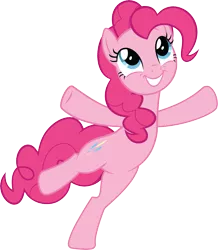 Size: 6021x6910 | Tagged: safe, artist:wissle, derpibooru import, pinkie pie, earth pony, pony, the last laugh, absurd resolution, cute, diapinkes, female, happy, looking up, mare, simple background, solo, standing, standing on one leg, transparent background, vector