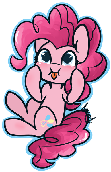 Size: 731x1126 | Tagged: safe, artist:lilliesinthegarden, derpibooru import, pinkie pie, earth pony, pony, :p, cheek squish, cute, diapinkes, female, heart eyes, mare, simple background, solo, squishy cheeks, tongue out, white background, wingding eyes