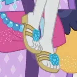 Size: 588x584 | Tagged: safe, derpibooru import, screencap, rarity, equestria girls, equestria girls series, the salty sails, cropped, feet, flip-flops, foot focus, sandals, solo
