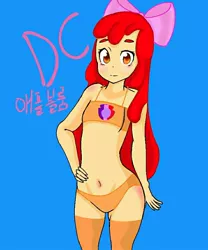 Size: 720x867 | Tagged: suggestive, artist:loa1123, derpibooru import, apple bloom, equestria girls, breasts, clothes, delicious flat chest, underwear