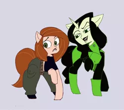 Size: 1064x946 | Tagged: safe, artist:ivyredmond, derpibooru import, ponified, earth pony, pony, unicorn, kim possible, shego