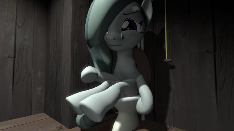 Size: 1280x720 | Tagged: safe, artist:unknownface24, derpibooru import, marble pie, earth pony, pony, 3d, but why, constipated, crying, fetish, solo, toilet