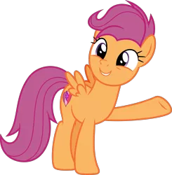 Size: 4133x4214 | Tagged: safe, artist:timeymarey007, derpibooru import, scootaloo, pegasus, pony, growing up is hard to do, absurd resolution, cutie mark, female, mare, older, older scootaloo, raised hoof, simple background, smiling, solo, the cmc's cutie marks, transparent background, underhoof, vector