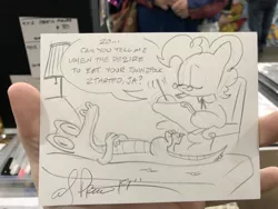 Size: 2048x1536 | Tagged: safe, artist:andypriceart, derpibooru import, idw, gummy, pinkie pie, earth pony, pony, spoiler:comic, cigar, german, pencil drawing, sigmund freud, traditional art