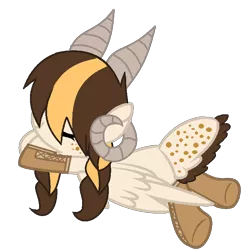 Size: 749x750 | Tagged: artist:celestial-rue0w0, artist:nocturnal-moonlight, base used, boots, clothes, commission, deer, deer pony, derpibooru import, eyes closed, female, flying, freckles, horns, mare, oc, oc:yayne, original species, peryton, safe, shoes, simple background, solo, transparent background, unofficial characters only