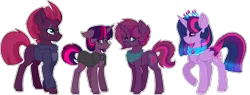 Size: 1961x749 | Tagged: safe, artist:king-justin, derpibooru import, fizzlepop berrytwist, tempest shadow, twilight sparkle, twilight sparkle (alicorn), oc, oc:moonlight glare, oc:northern star, alicorn, pony, unicorn, colt, family, female, filly, lesbian, magical lesbian spawn, male, offspring, parent:tempest shadow, parent:twilight sparkle, parents:tempestlight, shipping, simple background, tempestlight, transparent background