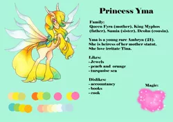 Size: 1024x724 | Tagged: ambryn, artist:oneiria-fylakas, derpibooru import, engrish, female, oc, oc:yma, original species, reference sheet, safe, solo, unofficial characters only