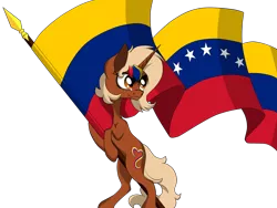 Size: 1600x1204 | Tagged: safe, artist:dualtry, derpibooru import, oc, oc:nucita, unofficial characters only, pony, unicorn, female, flag, mare, venezuela