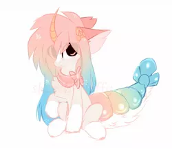 Size: 1280x1110 | Tagged: safe, artist:little-sketches, derpibooru import, oc, original species, pony, suisei pony, colored horn, female, horn, simple background, solo, white background