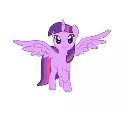 Size: 1054x976 | Tagged: safe, artist:cristpony, derpibooru import, twilight sparkle, twilight sparkle (alicorn), alicorn, pony, cute, female, looking at you, mare, simple background, solo, spread wings, twiabetes, white background, wings