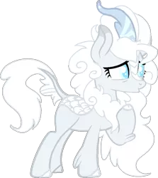 Size: 831x933 | Tagged: albino, artist:musical-medic, base used, derpibooru import, female, kirin, kirin oc, oc, oc:snowflake shine, raised hoof, safe, simple background, solo, transparent background, unofficial characters only