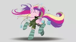Size: 8000x4500 | Tagged: safe, artist:beyondequestria, artist:ncmares, derpibooru import, princess cadance, alicorn, pony, ask majesty incarnate, absurd resolution, candy, clothes, cute, cutedance, dancing, earbuds, eyes closed, female, food, glowing horn, headphones, hoodie, horn, ipod, jacket, levitation, listening, lollipop, magic, majestic as fuck, mare, mug, music, ncmares is trying to murder us, nose wrinkle, signature, simple background, socks, solo, striped socks, telekinesis, tongue out, vector, white background