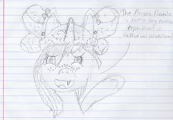Size: 1999x1387 | Tagged: safe, artist:fallenpineapple, derpibooru import, oc, oc:zorse, unofficial characters only, alicorn, pony, alicorn oc, conspiracy, hat, horn, lined paper, quality, tinfoil hat, traditional art, wings
