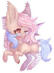 Size: 1105x1500 | Tagged: safe, artist:dusty-onyx, derpibooru import, oc, bat pony, pony, bow, clothes, female, filly, hair bow, simple background, socks, solo, striped socks, transparent background