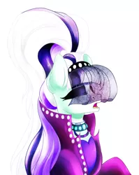 Size: 1792x2256 | Tagged: safe, artist:nyan-pony-galaxy, derpibooru import, coloratura, pony, countess coloratura, eyes closed, open mouth, simple background, solo, white background