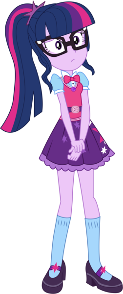 Size: 2308x5492 | Tagged: safe, artist:marcorois, derpibooru import, sci-twi, twilight sparkle, equestria girls, spoiler:eqg specials, clothes, cute, female, geode of telekinesis, glasses, magical geodes, mary janes, miniskirt, moe, ponytail, shoes, simple background, skirt, socks, solo, transparent background, twiabetes, vector