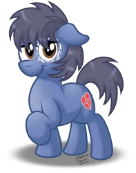 Size: 794x1006 | Tagged: safe, artist:aleximusprime, derpibooru import, oc, oc:clutterstep, earth pony, pony, comic:a princess' tears, bashful, birth mark, comic, looking at you, male, messy mane, ococtober, shy, solo, stallion