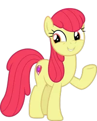 Size: 3571x4491 | Tagged: safe, artist:timeymarey007, derpibooru import, edit, editor:slayerbvc, vector edit, apple bloom, earth pony, pony, growing up is hard to do, accessory-less edit, cutie mark, female, mare, missing accessory, older, older apple bloom, raised hoof, simple background, smiling, solo, the cmc's cutie marks, transparent background, underhoof, vector