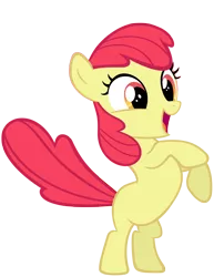 Size: 6000x7763 | Tagged: safe, artist:kingharald, derpibooru import, edit, editor:slayerbvc, vector edit, apple bloom, earth pony, pony, the cutie pox, absurd resolution, accessory-less edit, female, filly, happy, missing accessory, rearing, simple background, solo, transparent background, vector