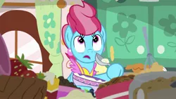 Size: 1920x1080 | Tagged: safe, derpibooru import, screencap, cup cake, pony, the big mac question, batter, food, solo, strawberry