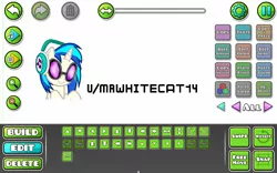 Size: 1680x1050 | Tagged: safe, derpibooru import, vinyl scratch, pony, unicorn, buttons, game, gamer, geometry dash, level, level editor, online level, stereo madness