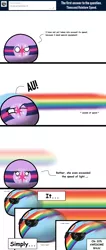 Size: 2500x5889 | Tagged: safe, artist:temerdzafarowo, derpibooru import, rainbow dash, twilight sparkle, pony, ask, comic, countryball, polandball, rainball, solo, sunglasses, tumblr, tumblr:ask my little pony, twiball, vector