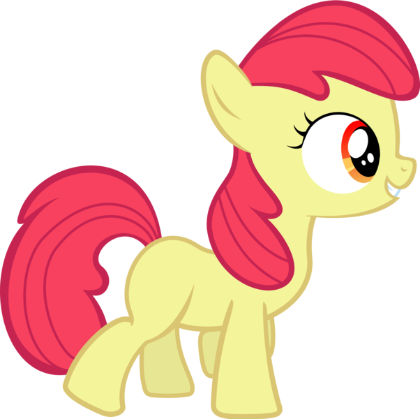 Size: 3072x3062 | Tagged: safe, artist:sunran80, derpibooru import, edit, editor:slayerbvc, vector edit, apple bloom, earth pony, pony, accessory-less edit, female, filly, missing accessory, simple background, solo, transparent background, vector