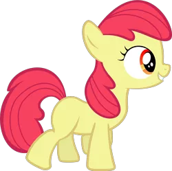 Size: 3072x3062 | Tagged: safe, artist:sunran80, derpibooru import, edit, editor:slayerbvc, vector edit, apple bloom, earth pony, pony, accessory-less edit, female, filly, missing accessory, simple background, solo, transparent background, vector