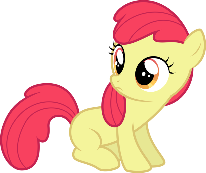 Size: 6397x5370 | Tagged: safe, artist:thatguy1945, derpibooru import, edit, editor:slayerbvc, vector edit, apple bloom, earth pony, pony, accessory-less edit, female, filly, looking back, missing accessory, simple background, solo, transparent background, vector
