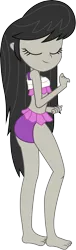 Size: 2242x7396 | Tagged: safe, artist:marcorois, derpibooru import, octavia melody, equestria girls, equestria girls series, i'm on a yacht, spoiler:eqg series (season 2), adorasexy, barefoot, clothes, cute, eyes closed, feet, sexy, simple background, smiling, solo, swimsuit, transparent background, vector