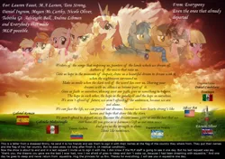 Size: 1920x1350 | Tagged: safe, derpibooru import, pony, ashleigh ball, brony, craig mccracken, deseased, flag, lauren faust, misspelling, nicole oliver, request, singed, tabitha st. germain, tara strong