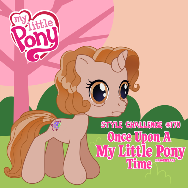 Size: 2000x2000 | Tagged: safe, artist:knadire, derpibooru import, oc, oc:cell shader, unofficial characters only, pony, unicorn, over two rainbows, artist, brown eyes, brown mane, bush, cel shading, curly hair, curly mane, distressed, female, film reel, g3.75, generation 3.75, hill, mare, newborn cuties, once upon a my little pony time, paint tool sairush, shading, shell shock, simple background, so many different ways to play, solo, style challenge, terror, thousand yard stare, tree, upset