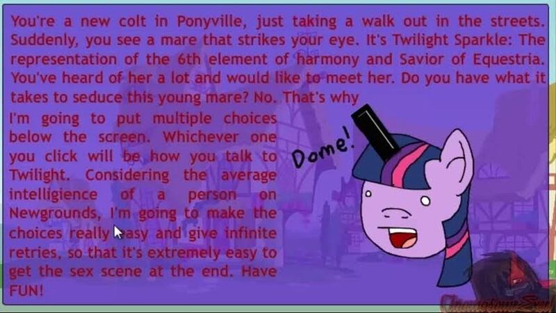 Size: 854x480 | Tagged: questionable, derpibooru import, twilight sparkle, pony, unicorn, censored, chromosomeexcel, dome, female, funny, game, hilarious in hindsight, instructions, let's play, my little pony: nsfw, penis, penis horn, solo, text, unicorn twilight, wat