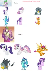 Size: 3104x4600 | Tagged: artist needed, safe, derpibooru import, gabby, princess ember, rarity, smolder, spike, starlight glimmer, sweetie belle, alicorn, dragon, gryphon, pony, the last problem, disgusted, emberspike, fangirl, female, gigachad spike, love, male, muscles, older, older spike, older sweetie belle, shipping, spabby, sparity, spikebelle, straight