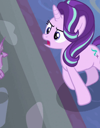 Size: 339x434 | Tagged: safe, derpibooru import, screencap, spike, starlight glimmer, pony, unicorn, a matter of principals, angry, animated, cropped, horses doing horse things, solo, stomp, stomping, trotting, upset