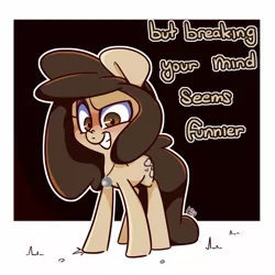 Size: 1500x1500 | Tagged: safe, artist:lou, derpibooru import, oc, oc:louvely, unofficial characters only, earth pony, pony, dialogue, female, jewelry, looking at you, necklace, pure unfiltered evil, talking to viewer