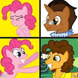 Size: 1300x1300 | Tagged: artist needed, safe, derpibooru import, cheese sandwich, pinkie pie, oc, oc:copper plume, pony, cheesepie, female, hotline bling, male, meme, shipping, straight, waifu thief