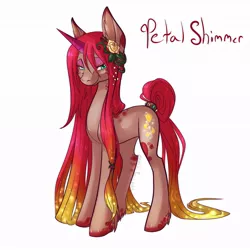 Size: 894x894 | Tagged: safe, artist:bluekazenate, deleted from derpibooru, derpibooru import, oc, oc:petal shimmer, pony, unicorn, female, solo