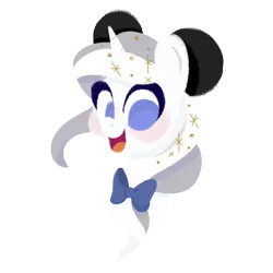Size: 1024x1024 | Tagged: safe, artist:herfaithfulstudent, derpibooru import, oc, oc:day dreamer, unofficial characters only, pony, unicorn, bow, bust, mickey ears, simple background, solo