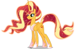 Size: 6000x3959 | Tagged: safe, artist:orin331, derpibooru import, sunset shimmer, alicorn, pony, absurd resolution, alicornified, ethereal mane, female, flowing mane, hoof shoes, jewelry, mare, older, peytral, princess, race swap, regalia, shimmercorn, simple background, spoiler, transparent background