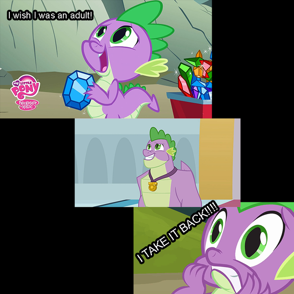 Size: 720x720 | Tagged: a dog and pony show, adult, adult spike, dankest meme, derpibooru import, dragon, edit, edited screencap, gigachad spike, meme, older, older spike, safe, screencap, spike, teenager, teenage spike, the last problem, winged spike, wish