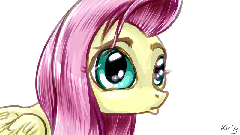 Size: 1000x562 | Tagged: safe, artist:kovoranu, derpibooru import, fluttershy, pegasus, pony, bust, portrait, solo