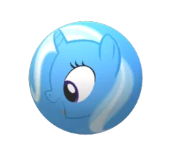 Size: 371x301 | Tagged: safe, artist:mega-poneo, derpibooru import, trixie, pony, unicorn, 3d, ball, cute, diatrixes, female, happy, inanimate tf, mare, morph ball, simple background, solo, transformation, transparent background, trixieball