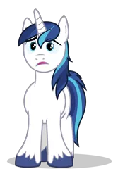Size: 5220x7814 | Tagged: artist needed, source needed, safe, derpibooru import, shining armor, pony, unicorn, adobe animate, adobe flash, andrew francis, andrew francis pony, cute, fanmade, male, sad, shining adorable, simple background, solo, stallion, transparent background, vector