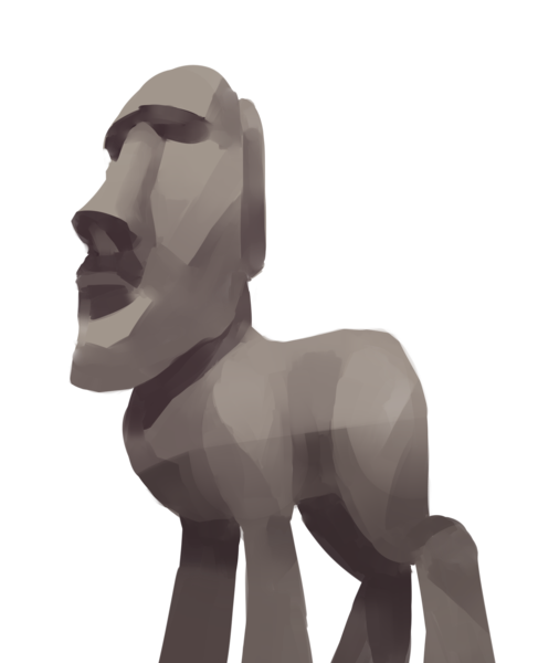 Size: 1602x1974 | Tagged: safe, artist:ecolinegd, derpibooru import, oc, ponified, earth pony, pony, cursed image, meme, moai, rule 85, simple background, solo, statue, transparent background, wat