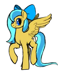 Size: 1072x1254 | Tagged: safe, artist:darkodraco, derpibooru import, oc, oc:ocean shore, unofficial characters only, pegasus, pony, bow, old design, pegasus oc, wings