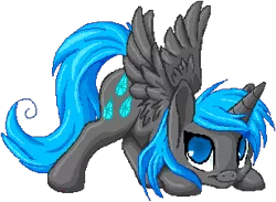 Size: 308x225 | Tagged: safe, artist:tami-kitten, derpibooru import, oc, unofficial characters only, alicorn, pony, alicorn oc, face down ass up, horn, solo, spread wings, wings