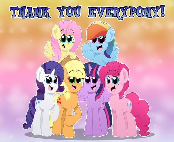 Size: 988x809 | Tagged: safe, artist:aarondrawsarts, derpibooru import, applejack, fluttershy, pinkie pie, rainbow dash, rarity, twilight sparkle, twilight sparkle (alicorn), alicorn, earth pony, pegasus, pony, unicorn, bittersweet, end of g4, end of ponies, mane six, thank you